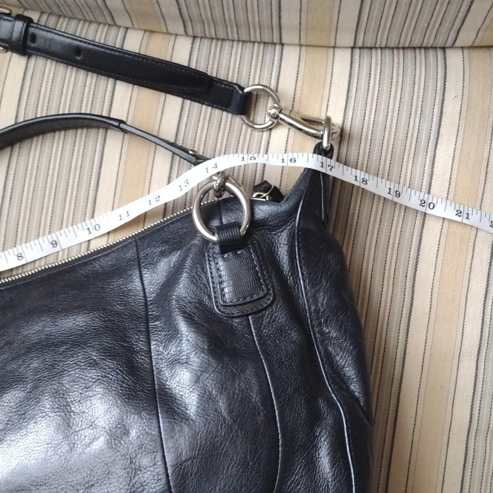Coach,Black Leather Shoulder and Crossbody Bag